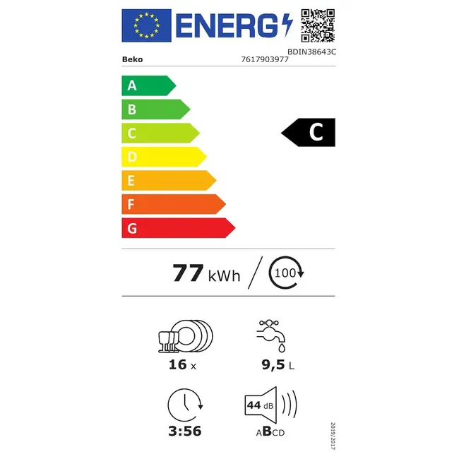Beko BDIN38643C  | Inbouw vaatwasser | C Label | CornerIntense