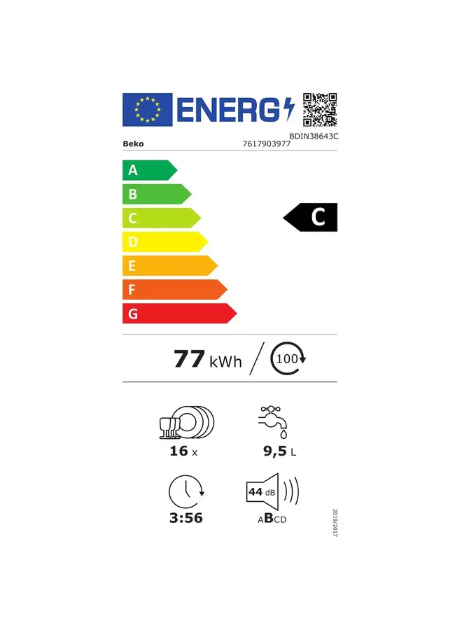 Beko BDIN38643C | Inbouw vaatwasser | C Label | CornerIntense