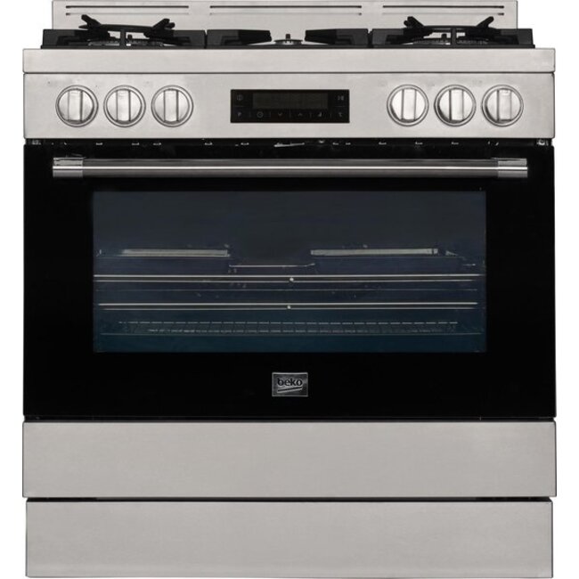 Beko BFC918GMXNL - 90 cm Gasfornuis - RVS/Zwart
