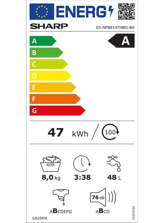 Sharp ES-NFB184THBO- BX | Wasmachine