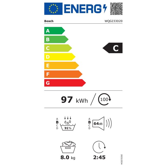 Bosch WQG233D20 | Warmtepompdroger | 8 kg | Serie 6
