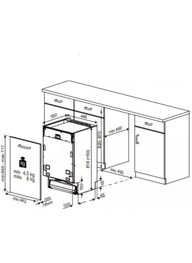 Beko BDIS38040Q | Inbouw vaatwasser | 45 cm