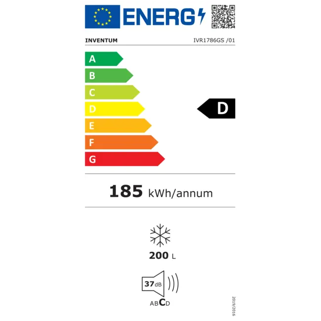 Inventum IVR1786GS | Inbouw vrieskast | Grijs | Nofrost