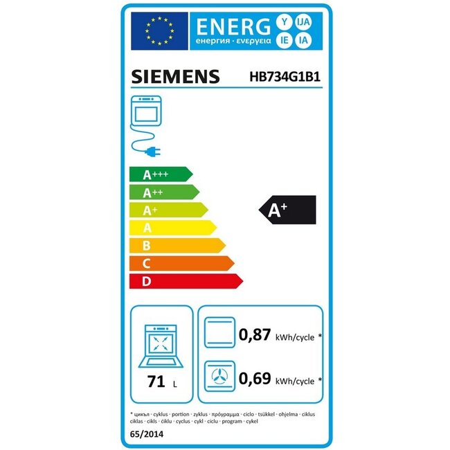 Siemens HB734G1B1 | Inbouw oven | 60 cm