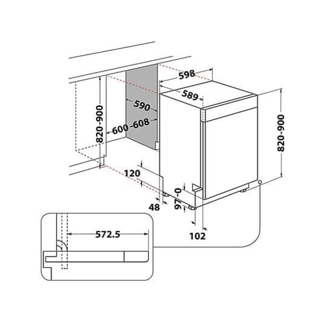 Bauknecht B0U D651A X | Onderbouw vaatwasser | RVS