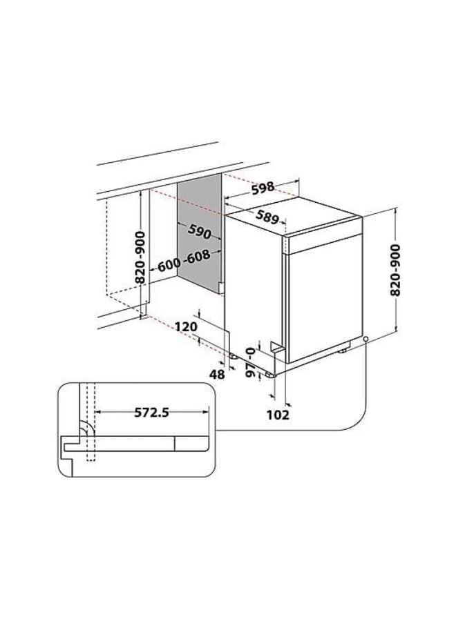 Bauknecht B0U D651A X | Onderbouw vaatwasser | RVS
