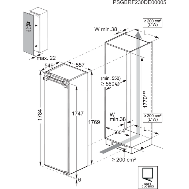 AEG EF7D18C | Inbouw vriezer NoFrost |178 cm