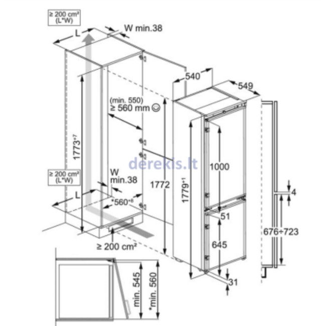Electrolux ( AEG ) Elektrolux E7MNPD18S | Inbouw koelvriescombinatie | 178 cm