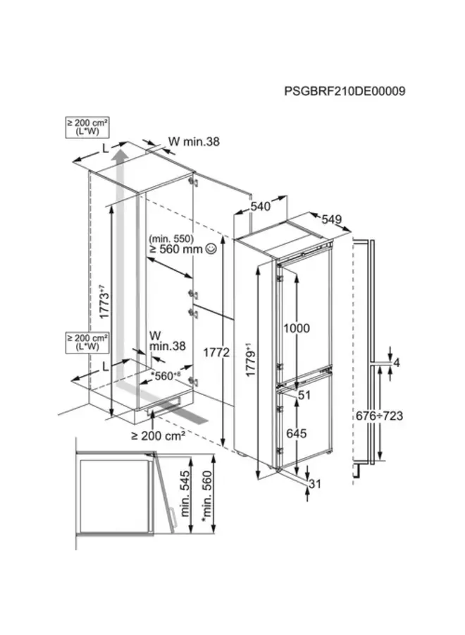 AEG OSC7M18AEF | Inbouw koelvriescombinatie | 178 cm
