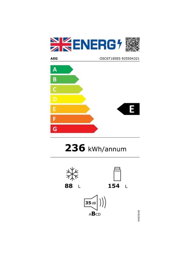 AEG OSC6T185ES Inbouw koelvriescombinatie 178 | 50-50 Split