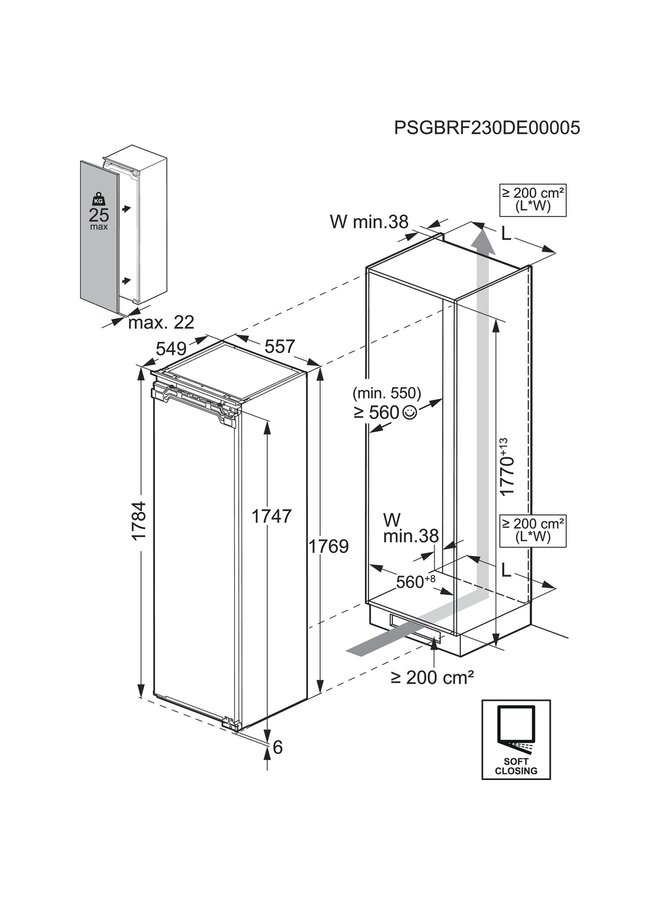 AEG ES6D18C | Inbouw koelkast | 178 cm