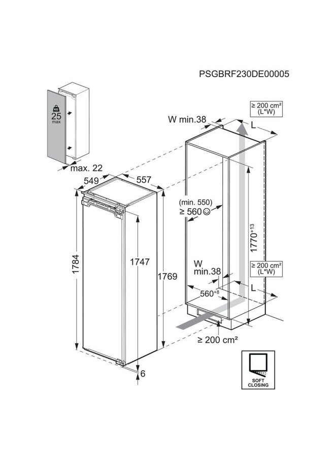 AEG NSK9Z181EC | Inbouw koelkast | 178 cm