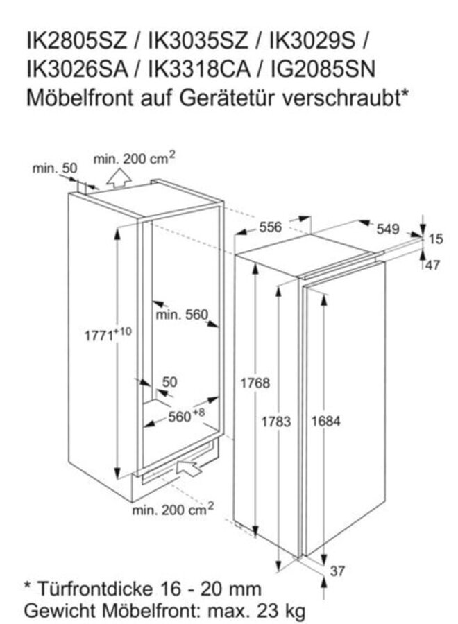 Electrolux ( AEG ) IK2805SZR | Inbouw koelkast | 178 cm