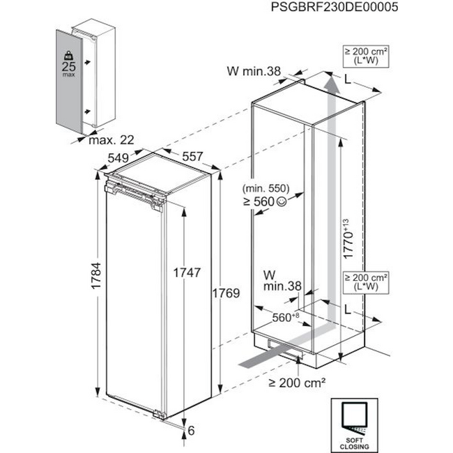 AEG NSK6D181CC | Inbouw koelkast | 178 cm  | Label C