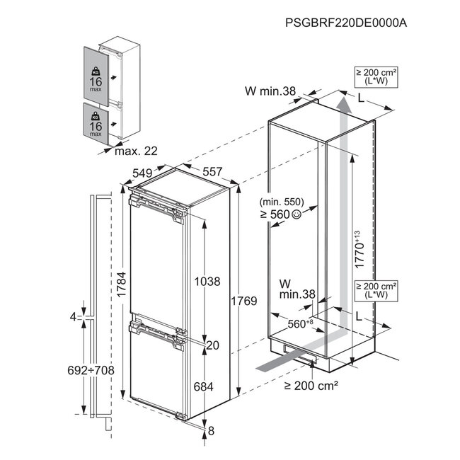 AEG AIK2650R | Inbouw koelvriescombinatie | 178 cm