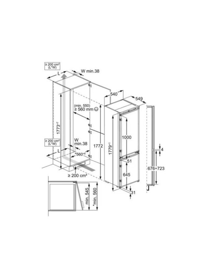 AEG NSC6N181ES | Inbouw koelvriescombinatie | 178 cm | Nofrost