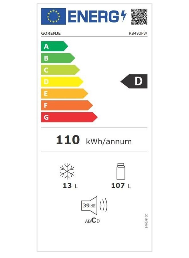 Gorenje  RB493PW | Tafelmodel koelkast | Energieklasse D