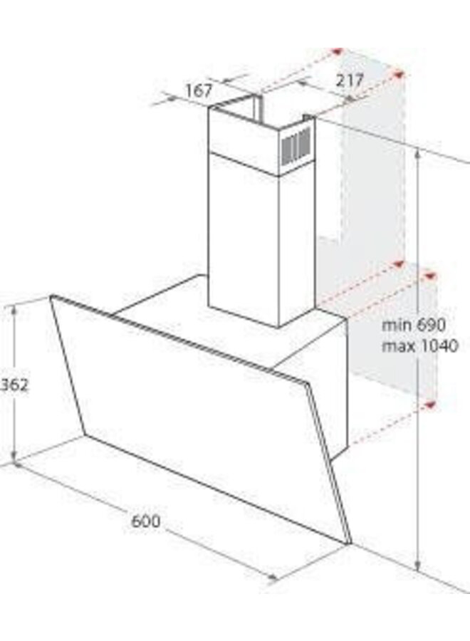 Bauknecht DBHVP 63 LM K | Afzuigkap | Zwart