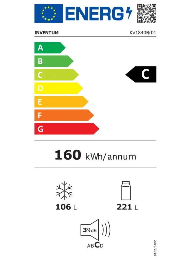 Inventum KV1840B | Koelvriescombinatie | Zwart | NoFrost