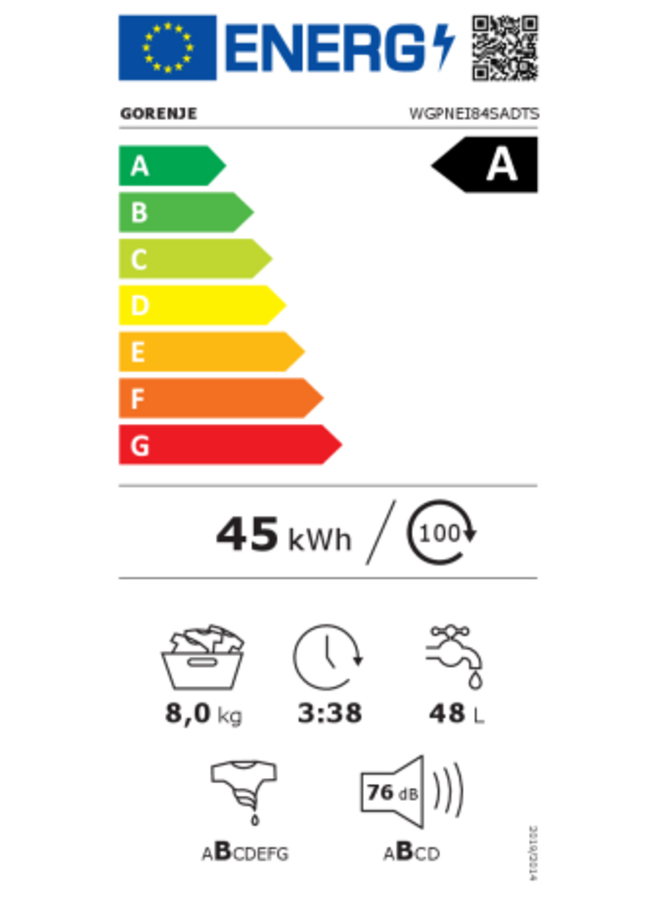 Gorenje WGPNEI84SADTS | Wasmachine | 8 kg