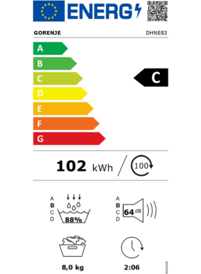Gorenje DHNE 83 | Warmtepompdroger | 8 kg