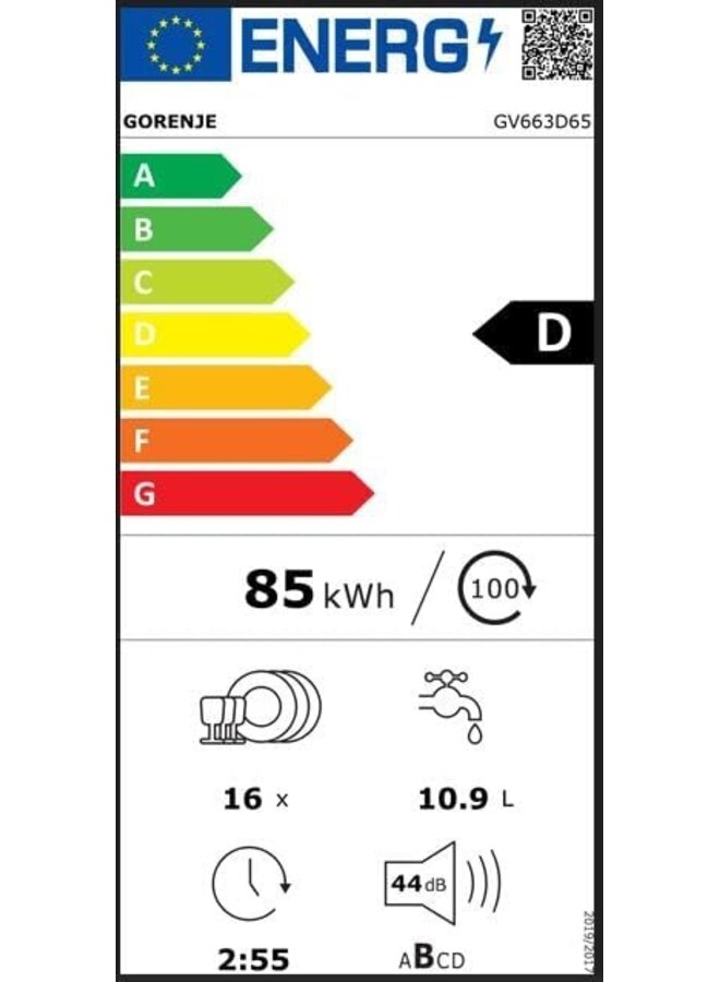 Gorenje GV663D65 | Inbouw vaatwasser | TotalDry