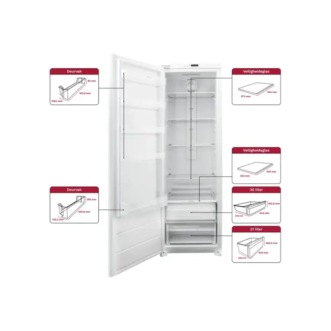 Inventum  IKK1785S | Inbouw koeler 178 cm