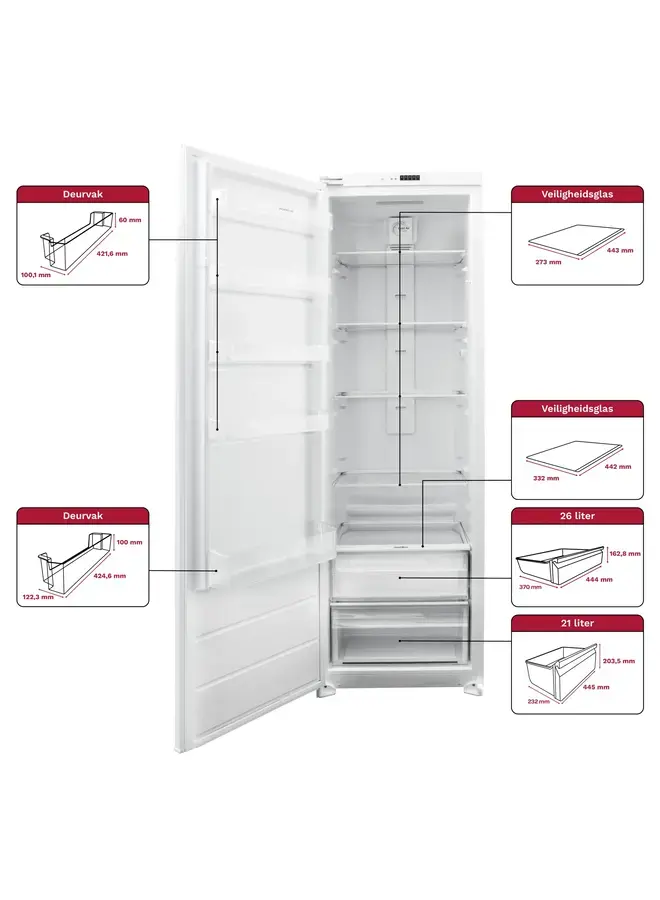 Inventum IKK1785S | Inbouw koeler 178 cm