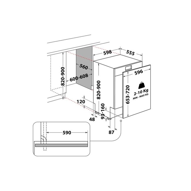 Bauknecht B0I D541A S | Inbouw vaatwasser | 60 cm | ActiveDry