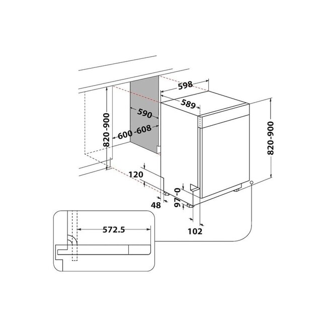 Bauknecht B0U D641A X  | Onderbouw vaatwasser | 60  cm