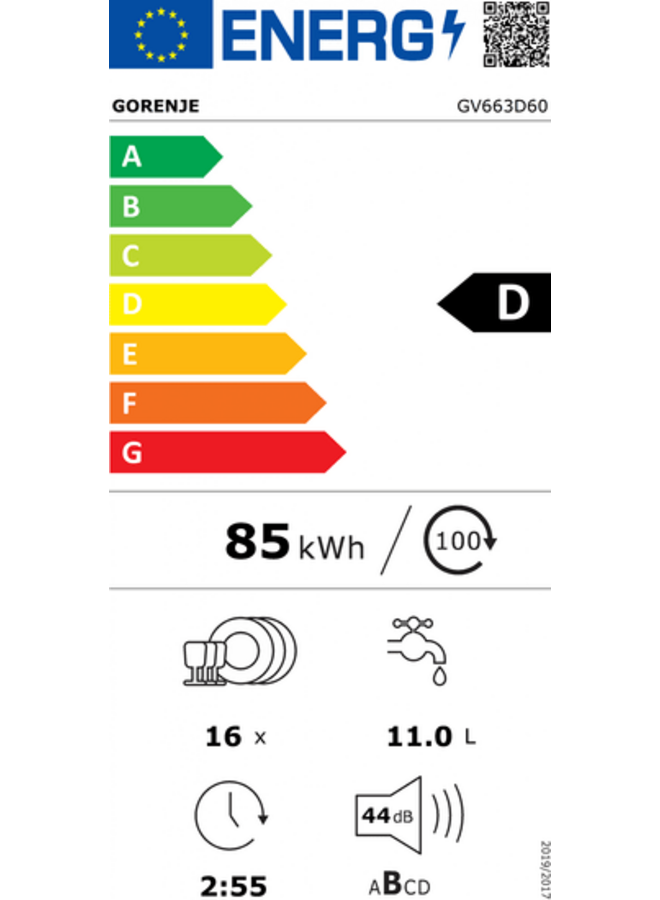 Gorenje GV663D60 | Inbouw vaatwasser | TotalDry