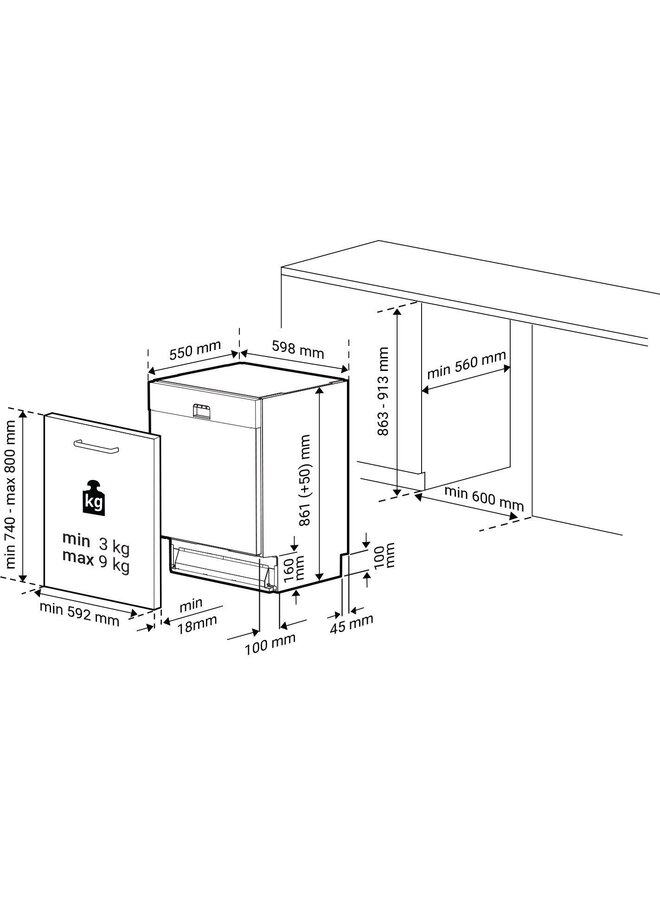 Bauknecht BKKR IAXL | Inbouw vaatwasser | XL | A label