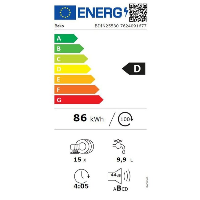Beko BDIN25530 | Inbouw vaatwasser | Besteklade