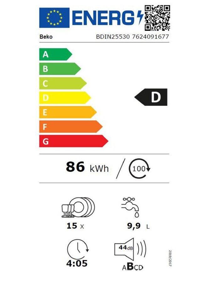 Beko BDIN25530 | Inbouw vaatwasser | Besteklade
