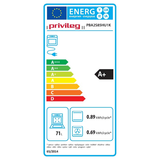 Privileg ( Bauknecht ) Privileg PBA2S85HU1K | Inbouw oven | Zwart | 60 cm