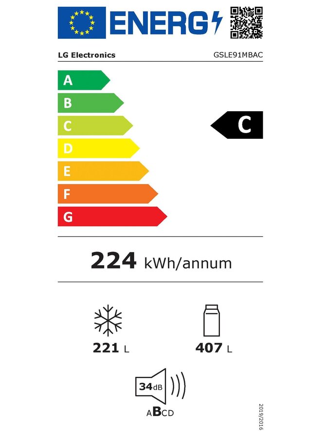 LG GSLE91MBAC | Amerikaanse koelkast | RVS