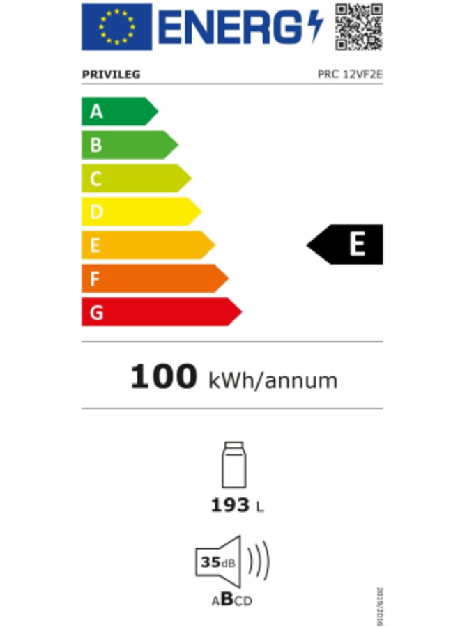 Privileg PRC 12VF2E | Inbouw koelkast | 122.5 cm