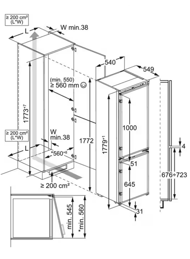 Electrolux ENC8MC18S | Inbouw koelvriescombinatie | 178 cm