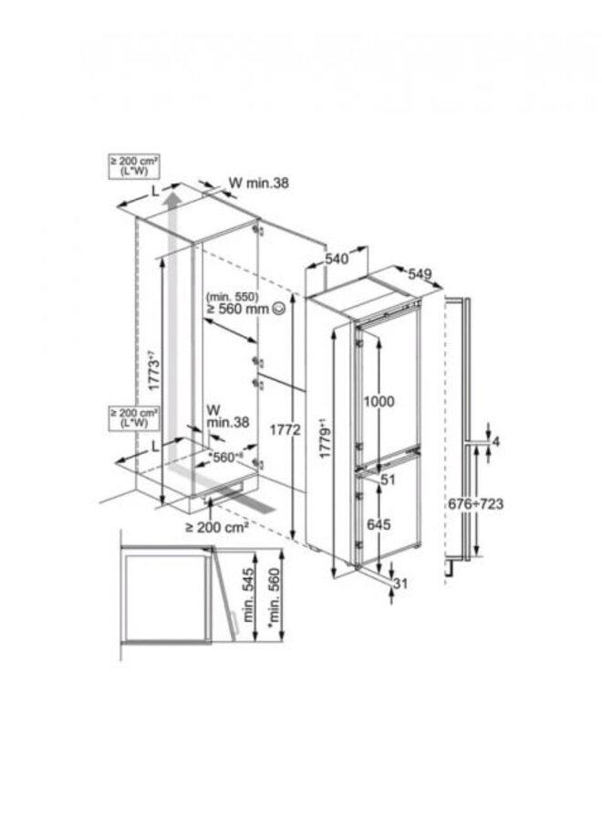 Electrolux ENT6ME18SX | Inbouw koelkast | 178 cm