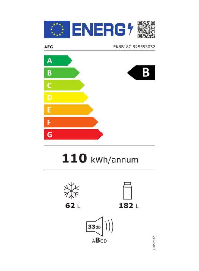AEG EK9B18C | Inbouw koelvriescombinatie | 178 cm | Label B