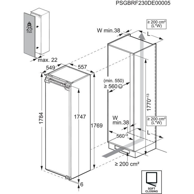 AEG ES9E18C | Inbouw koelkast | 178 cm