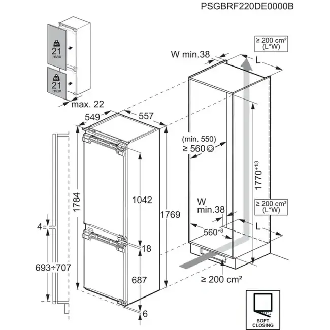 Electrolux ( AEG ) Electrolux IK2720BL | Inbouw koelvriescombinatie | 178 cm