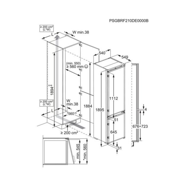 AEG NSC8M191DS | Inbouw koelvriescombinatie | 189 cm