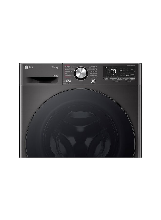 LG W4WR70X6YB | Wasdroogcombinatie | 10/6 kg | Zwart