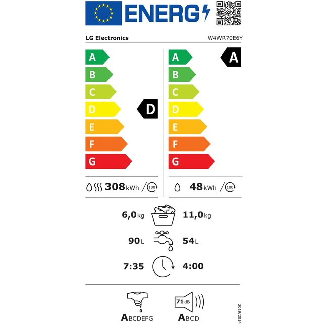 LG W4WR70E61 | Wasdroogcombinatie | 11-6 kg