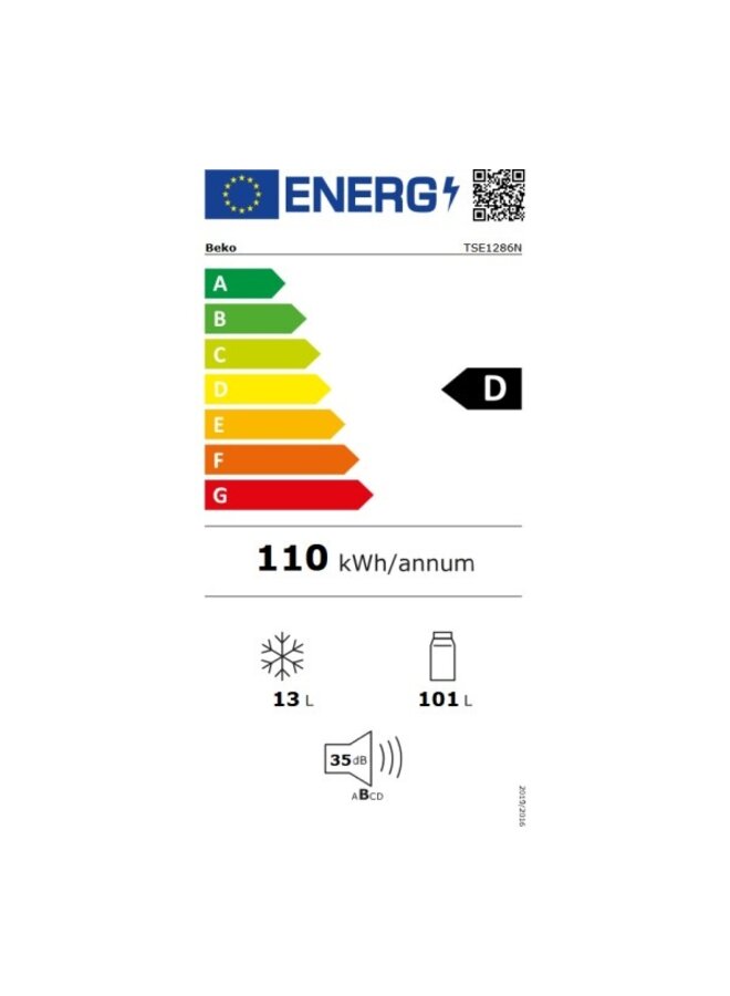Beko TSE1286N | Tafelmodel koelkast | MinFrost