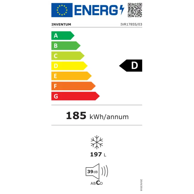 Inventum  IVR1785S | Inbouw vrieskast | 178 cm | Nofrost