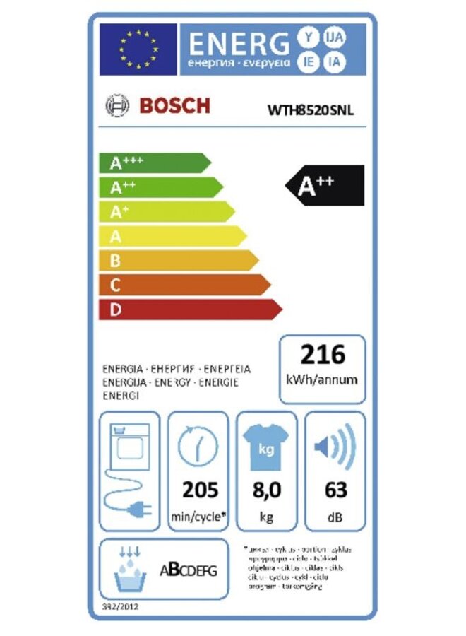Bosch WTH8520SNL | Warmtepompdroger | 8 kg