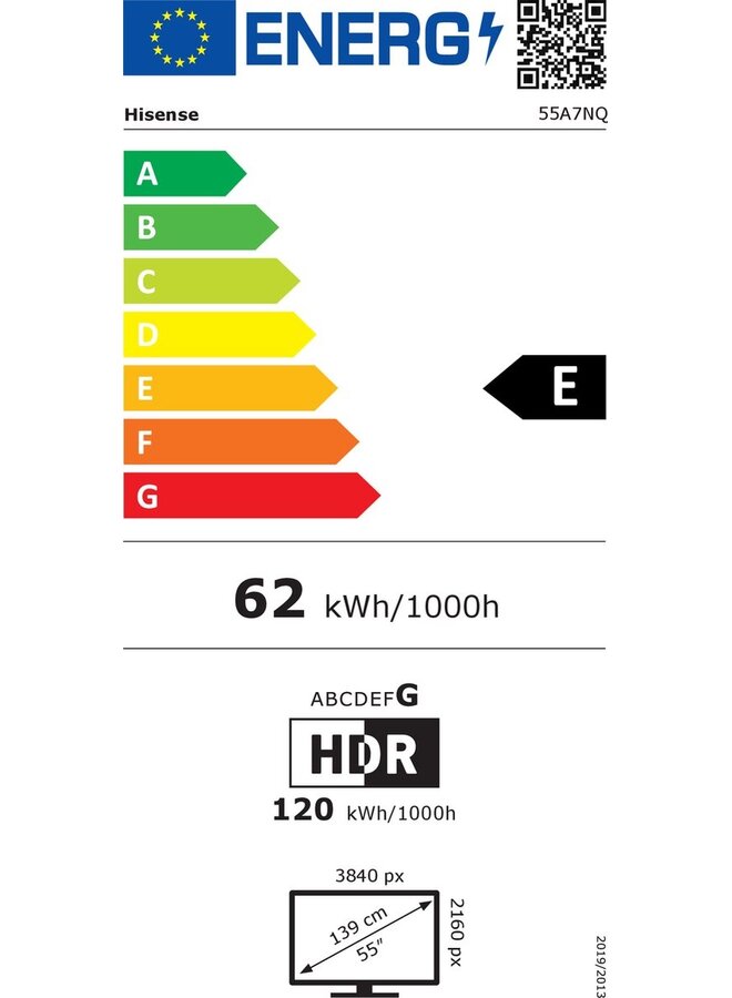 Hisense 55A7NQ QLED TV 55 inch Smart tv 4 K