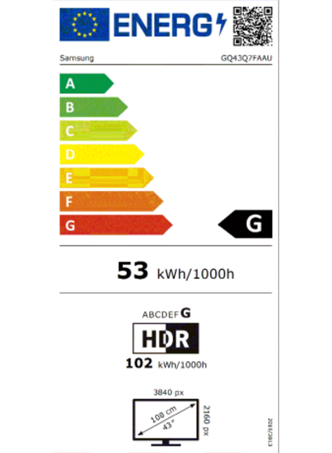 Samsung GQ43Q7F QLED TV Vision AI Smart TV 43 inch